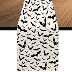 Halloween Bat Table Runner, Black Holiday Kitchen Dining Dec. Fixed Price $17.50.