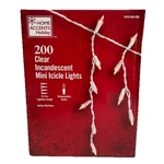 Home Accents 200 Mini Icicle Lights Clear White Wire Wedding Christmas Holiday. Fixed Price $19.99.