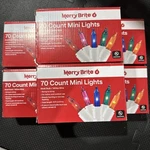 6 Pack! 70 Merry Brite Multi Mini Christmas Lights Bulb White Wire. Fixed Price $29.95.