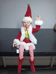 Nwt Raz 18" Santa's Elf Peppermint Stripe White Christmas Figure Display. Fixed Price $24.00.