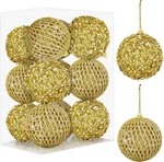 3.15 Gold Christmas Ball Ornaments - Murealy 12PCS Large Glitter Sequin Foam.... Fixed Price $36.54.