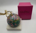 Lilly Pulitzer Tropical Christmas Ball Ornament With Box. Fixed Price $40.00.