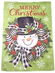 Merry Christmas Snowman Flag Porch Patio Garden Yard Sign Green Reversible Gift. Fixed Price $14.99.