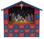 Christmas Home Advent Wooden Calendar W/nativity Scene Background - New Rare. Fixed Price $42.00.