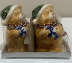 Vtg Dolgencorp Porcelain Winter Teddy Bear Salt & Pepper Shakers Nos Sealed. Fixed Price $22.00.