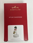 Hallmark Keepsake Ornament Stylin' Saxophone 2021 Magic Sound Brand New Box. Fixed Price $8.00.