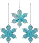 Kurt Adler Plastic Christmas Ornaments, Turquoise Snowflake (pack Of 3). Fixed Price $12.02.