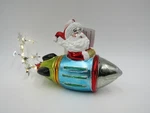 Pottery Barn Light Up Mercury Glass Rocket Santa Christmas Tree Ornament #B288. Fixed Price $38.99.