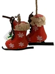 Pair Of Red Ice Skates With Snowflakes Christmas Ornament Midwest Seasons Wood. Fixed Price $18.00.