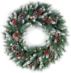 Brand National Tree Company 24" Frosted Berry Pinecone Wreath FLD104. Fixed Price $22.74.