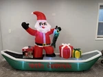 Holiday Time 10FT Christmas Inflatable Santa Fishing On Boat Merry. Fixed Price $80.00.