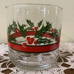 Christmas Holly & Berries Clear Glass Holiday Candy Dish 4.5" Tall Wide. Fixed Price $13.75.