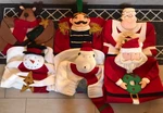 Costco Christmas Holiday Chair Covers Set Of 6 3D Aplique Vintage Rare. Fixed Price $104.00.