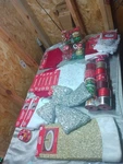 LOT#3 Christmas Decoration Bundle Tree Skirts , Runners Holiday Ribbon. Fixed Price $30.00.