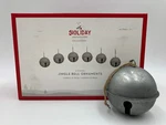 Pottery Barn Kids Silver Tin Jingle Bell Ornaments 6 Pc Set #D539T. Fixed Price $59.98.