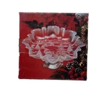 Mikasa Christmas Story Footed Bon Bowl 9 3/4" Frosted Glass Germany. Fixed Price $26.62.