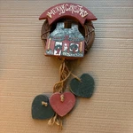 Rustic Merry Christmas House Wreath Hanging Hearts Winter Holiday. Fixed Price $12.99.