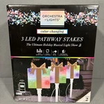 Gemmy Orchestra Lights Led Pathway Stakes Christmas Holiday Gift Presents Decor. Fixed Price $65.00.