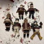 Christmas Ornament Faux Wood Movable Arms Legs Hanging Decor Set Of 6. Fixed Price $22.50.