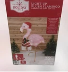 32" Tall Holiday Time Light Up Plush Flamingo Christmas Yard Decoration. Fixed Price $64.96.