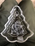 Gorham Holiday Traditions Crystal Santa Tree Dish. Fixed Price $5.00.