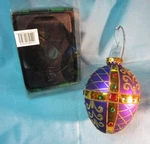 Kurt S. Adler European Style Glass Ornament Egg Shaped Purple & Gold 4.5" 2014. Fixed Price $12.45.