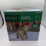 Holiday Living Standing Dog Christmas Inflatable Lighted 6 Ft Airblown New. Fixed Price $59.99.