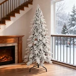 6.5 Ft Snow Flocked Artificial Christmas Tree Frosted Fraser FIR&1085 Pe/pvc Tip. Fixed Price $139.19.