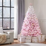 6/7.5FT Premium Snow Flocked Artificial Xmas Tree W/ Foldable STAND&820 Pvc Tips. Fixed Price $56.99.