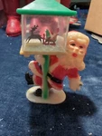 1978 Brite Star Mfg. Plastic Santa Light Sleigh Snow Globe Christmas. Fixed Price $20.00.