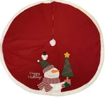 Christmas Tree Skirt Red Snowman 48" Round Holiday Decor Hook & Loop Closure. Fixed Price $17.99.