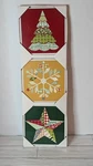 3PC Vintage Star Combo Christmas Themed Ceramic Wall Plates Decor - 6"X 18". Fixed Price $9.99.