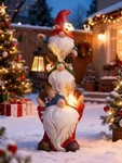 Christmas Garden Gnome Statue With Solar Lights Funny Outdoor Yard Decor 12IN. Fixed Price $48.99.