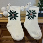 Hearth & Hand Magnolia Green Snowflake Christmas Jacquard Knit Stockings Nwt. Fixed Price $38.00.