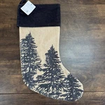 Pottery Barn Conell Rustic Forest Embroidered Christmas Stocking Flax/black. Fixed Price $49.50.