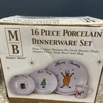 Vintage Merry Brite Christmas Porcelain Dinnerware Set Service For Four. Fixed Price $148.74.