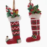Kurt Adler Knit Stocking Boot Christmas Ornament Set Of Two Cute. Fixed Price $14.99.