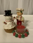 Yankee Candle Pastry Elf Snowman Cupcake Tea Light Holder Christmas Decor. Fixed Price $19.99.