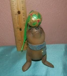 Danbury Mint Christmas Ornament Baby Sea Lion Pup W/ball Decoration Tag *exc. Fixed Price $15.00.