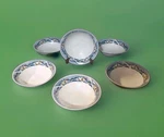 Holiday Dining Oneida Valley Cereal Bowls Snowman Print Blue White 6PC Set. Fixed Price $22.80.