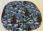 Christmas Winter Placemat Table Decor Village Church Snow Tree Glitter Set Of 4. Fixed Price $23.00.