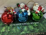 Cwo Set 3 Clay Christmas Ornaments Santa Snowman Reindeer Red Blue Green Plastic. Fixed Price $15.00.