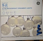 Ge 9 Ct G-100 10.6-FT Warm White Led Plug-in Christmas Weddings Ornament Lights. Fixed Price $38.99.