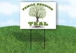 Teal Family Reunion Gr Tree 18 In X24 Yard Sign Road With Stand. Fixed Price $19.99.