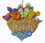 Love The Beach Sandals Sunglasses Shells Christmas Ornament. Fixed Price $19.78.