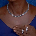 Set Of 2 Jewelry: Charming Round Elegant Cubic Zirconia Earrings And Necklace.. Fixed Price $82.61.
