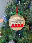 Personalized Wooden Stocking Family Ornaments Custom Christmas Tree Decor. Fixed Price $15.99.