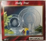 Arcoroc Holly Tree Christmas Dish Set 16 Pc Vintage Original Box Very Good. Fixed Price $59.50.