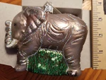 Elephant Ornament Glass Old World Christmas 12159. Fixed Price $20.00.