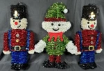 Lot Of 3 Christmas Wall/home Decor 7 X 15 Tinsel Nutcracker Toy Soldier, Elf. Fixed Price $19.99.